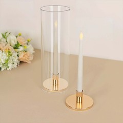 2 Gold Metal Taper Candle Holders Wedding Party Events Favors