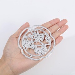 ORIGACH 9 Pcs Words and Round Lace Flower Border Metal Cutting Dies Circle Se…