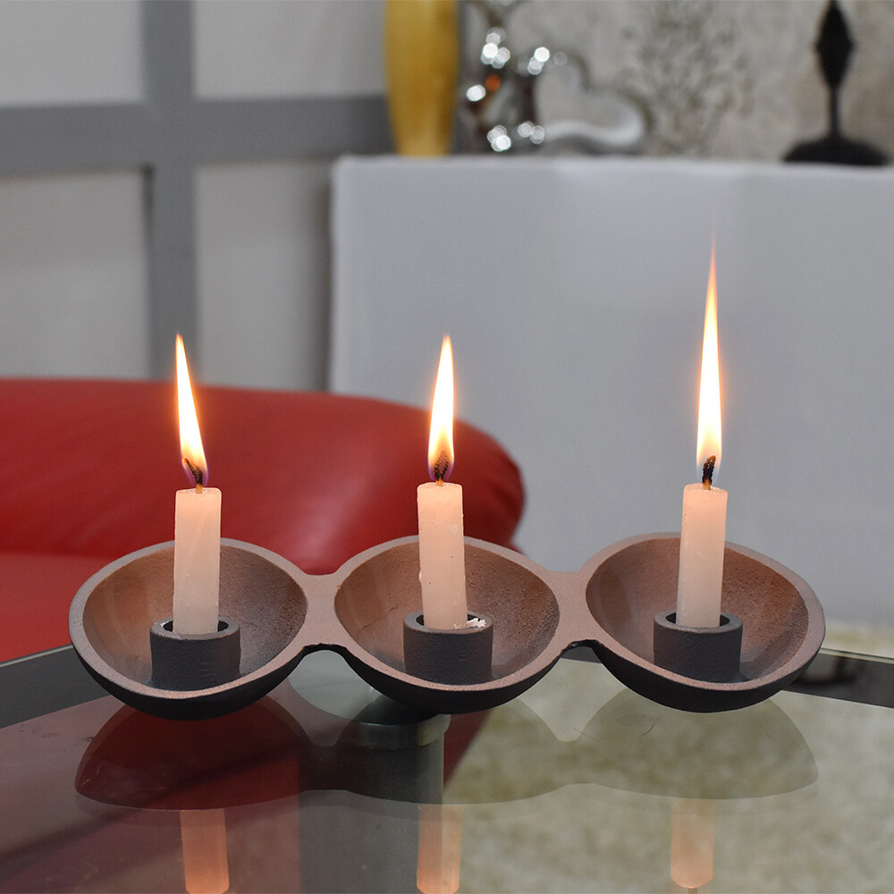 Handmade Aluminum Geometric Gray Set Of One Tea Light Candle Holder BBH Homes