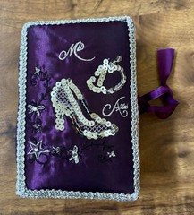 New 3pc Purple Silver Quinceanera Ceremony Set Bible Photo Album Guest Book READ
