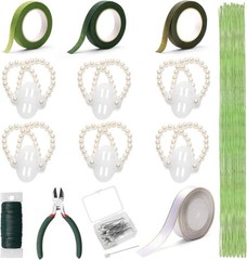 Complete 162PCS DIY Wrist Corsage Kit with Durable Wire Cutter & Floral Supplies