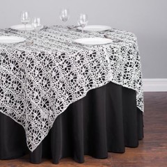 54″ X 54″ CHEMICAL LACE TABLE OVERLAY SQUARE TABLECLOTH SEQUIN COVER EVENT USA