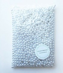 Lolasaturdays Pearls 1-Lbs Loose Beads vase Filler (8mm, White)