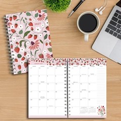 2026-2027 Weekly & Monthly Planner, 16-Month Designer: Strawberry Patch