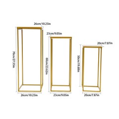 3PCS Golden Metal Stand Wedding Decoration Road Lead Flower Centerpieces Column