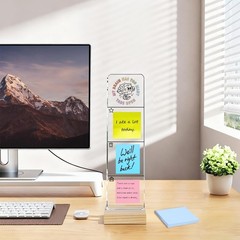 Monitor Memo Board with Removable Wooden Base 12.2 x 3.1 inches, Brain Label