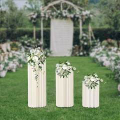 3pc Wedding Centerpieces Cardboard Vases with PVC Disc,Columns Display