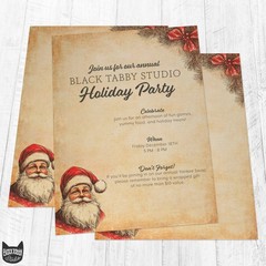 Vintage Santa Christmas Stationary Paper 8.5 x 11-60 Sheets Holiday Beige