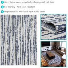 Allusive Boundaries Indoor Area Rug – Midnight – 8 ft x 10 ft by Sunnydaze