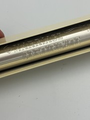 Vintage Silver Pewter Engraved Marriage Certificate Scroll Holder Tube In Box