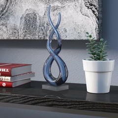 Elegant Murano Style Art Glass Colorful Centerpiece – Deep Blue Sea, 14 Inches