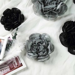 12 pack 7″ 9″ 11″ Black and Charcoal Grey Tissue Paper Peony Flowers Backdrop