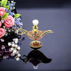 CECKQUE Pretty God’s lamp Vintage Perfume Bottles Empty 0.5 Ounces, Gold/Red