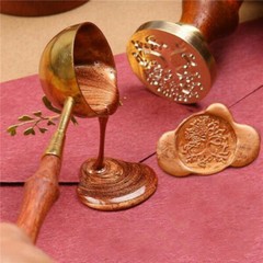 Wood Handle Retro Envelope Wedding Invitations Greetings Brass Seal Wax Stamp