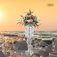 10PCS Silver Vases Wedding Centerpieces Flower Stand Table Decor Flower Vase