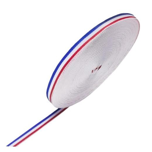 Blue White Red Striped Grosgrain 3/8 Inch x 55 Yard Red White Blue Striped