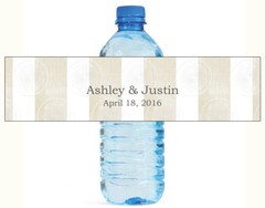 100 Linen & White Stripes Embossed paper Wedding Anniversary Water Bottle Labels