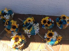 Sunflower wedding flowers package bridal bouquet decorations 40pc RECEPTION plus
