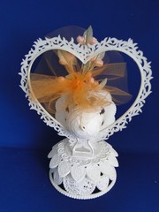 New Vintage Wilton «Flowering Bell» wedding Cake Top with Peach , 103-2158, 1983