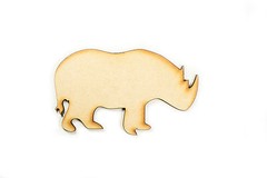 Raw MDF Wood Wooden Shape Shapes Rhino Cutout Craft Home Room Decor Kids
