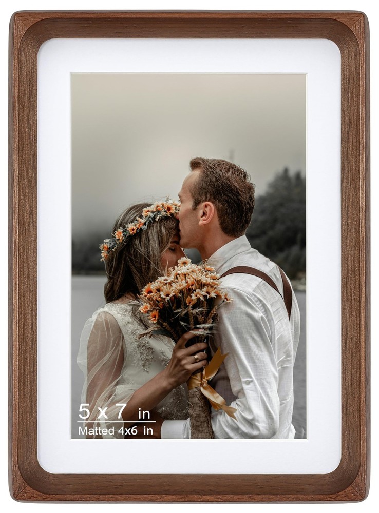 5×7 Picture Frame, Display Photos 4×6 with Mat or 5×7 without Mat, Made of So…
