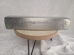 Decorative Pewter Metal Marriage Certificate Box Holder For 50th Anniversary