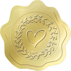 100 PCS Gold Embossed Envelope Stickes – Heart Stickes Foil Envelope Seal for…
