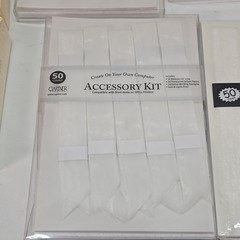 Gartner Studios VELLUM & RIBBON Accessory Kit – 50 count – WHITE 3+ Packs