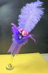 14 Inches Ostrich Feather Plume Rollerball Pen Guest Book Wedding Party Pen