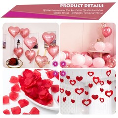 CAKKA Valentines Day Balloons Kit, 101 Pack Rose Gold Pink Heart