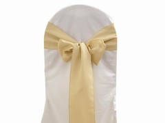 10 Champagne Polyester CHAIR SASHES Ties Bows Wedding Party Ceremony Decorations