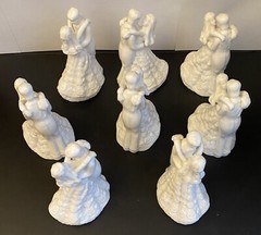 8-White Porcelain BRIDE AND GROOM First Dance Cake Topper or Table Setting