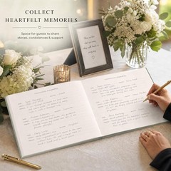 Sage Funeral Guest Book Celebration of Life Memorial Sign In Book