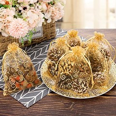Staruby Organza Gift Bags 100Pcs Gold 1 count (Pack of 100) 5×7 INCH 100pcs