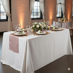 YCC Linens – 14 x 108 Inch L’amour Satin Table Runners for Weddings