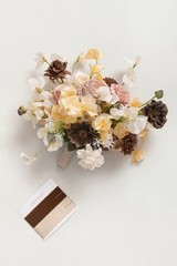 Ling’s Moment Earth Brown and Butter Free-Form Bridal Bouquet 13 in