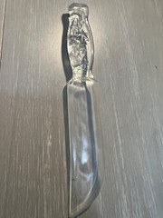 Vintage 9” Cake Or Fruit Knife Clear Decorative glass stars