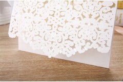 White Laser Cut Printing Personalized Wedding Invitation Card Party Floral Lace