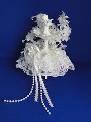 New Vintage Bakery Crafts «Cherish» Cherub Fountain Wedding CakeTop #413