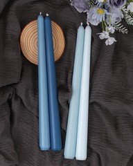 Viyffo 10 Inch Taper Candles Blue 4 Pack – Unscented, Dripless Design,