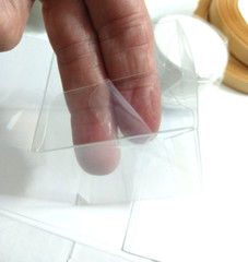 Clear Cube Party Favor Boxes. 60 piece box, tie, + tag. Birthday, wedding, baby