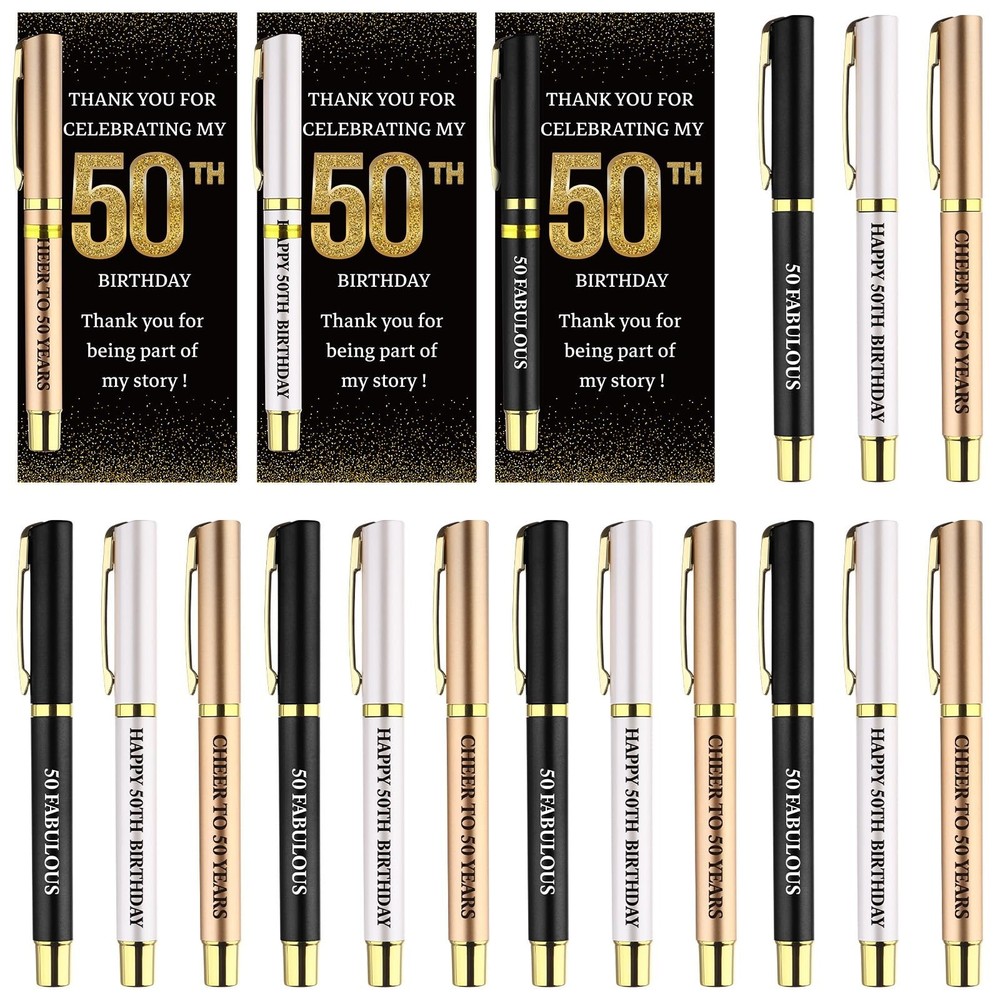 24 Set Birthday Party Favor for Guest 50th Birthday Ballpoint Pens with Thank…