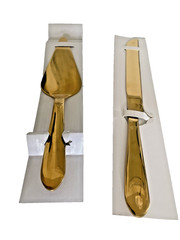 Wedding Two-Piece Gold Knife and Server Cutting Set New
