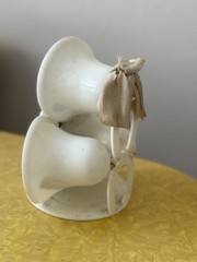 Vintage 1950s Wedding Cake Topper, Bride & Groom, Plastic Horseshoe Good Luck