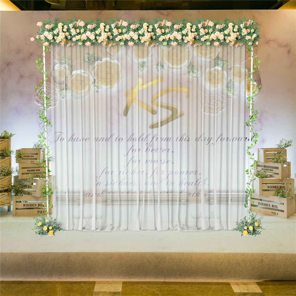 Wedding Arch Backdrop Stand Iron Rectangle Flower Frame 10 FT Garden Arbor Decor