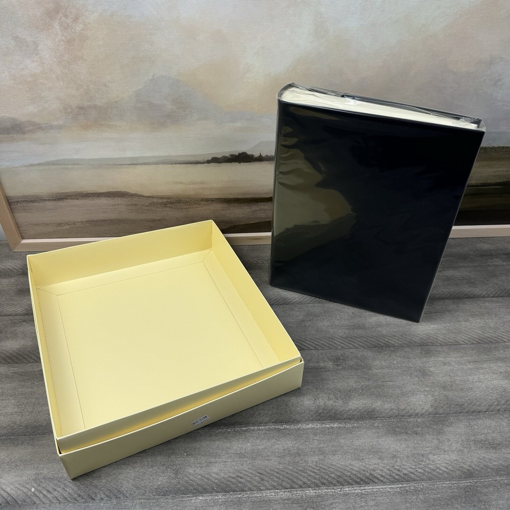 Pottery Barn Leather Bound Photo Album Book Medium Navy Blue NIB