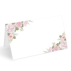 Pink Flower Place Cards Seating Name Banquet Wedding Dinner 25 PCS Set