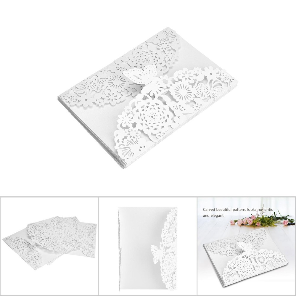 10Pcs/Set European Style Carved Personalized Business Wedding Invitation Ca