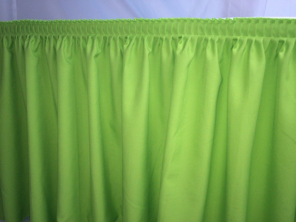 21′ POLYESTER PLEATED TABLE Set SKIRT skirting Trade show Apple Green catering