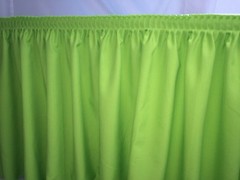 21′ POLYESTER PLEATED TABLE Set SKIRT skirting Trade show Apple Green catering
